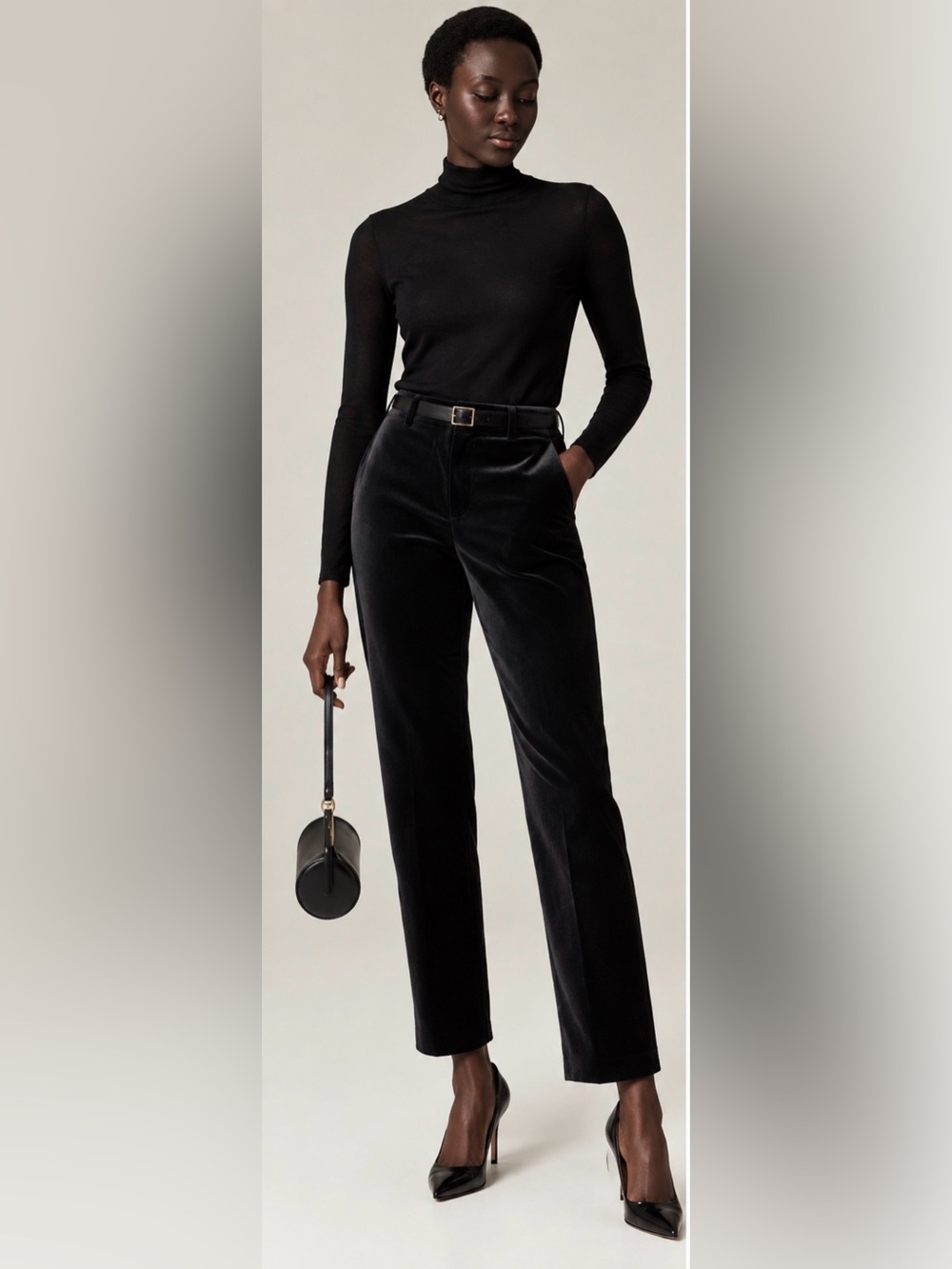 J.Crew Kate straight leg pant in velvet in black